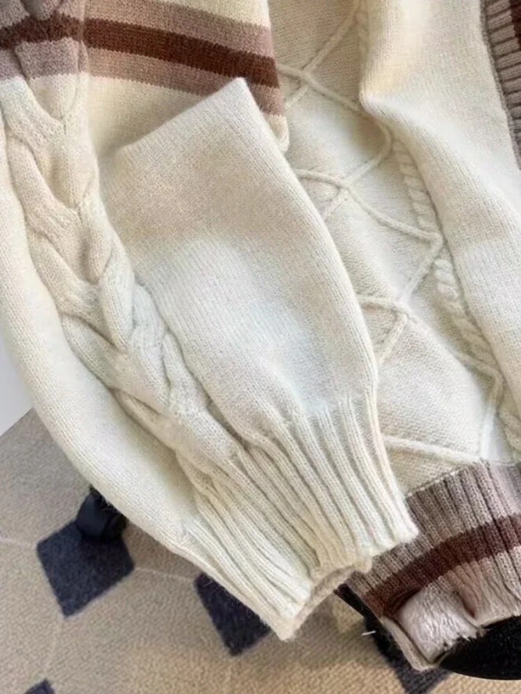 Трикотажные кардиганы с бантом Y2k универсальные пальто контрастных цветов