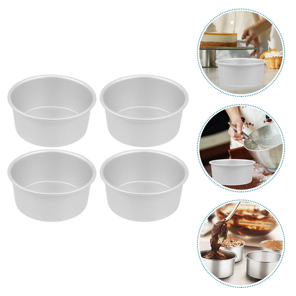 

4Pcs Aluminum Alloy Cake Pans Round Cake Molds Cake Baking Pans Circle Cake Moulds