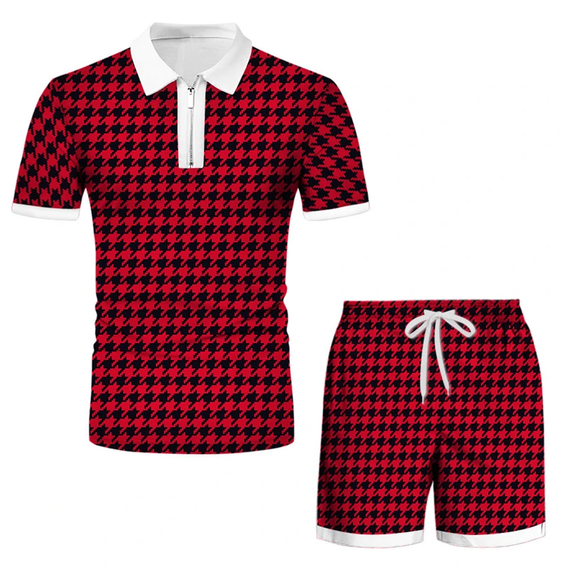 

New Polos for men Shirt shorts 2-piece short sleeved casual fashion breathable men's set summer sports men's clothing