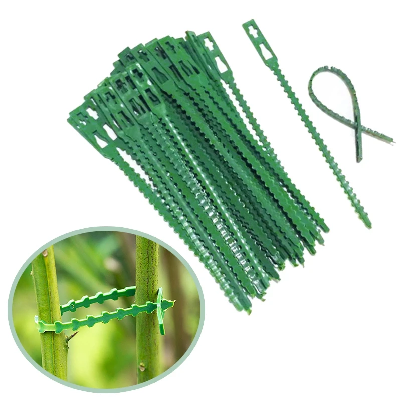 

опора для растений сада 20/50/100 шт., многоразовые пластиковые кабельные стяжки для растений