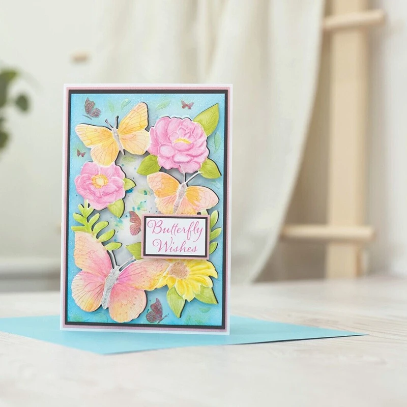 2024 новая 3d тисненая папка и металлическая форма-бабочка цветок для творчества