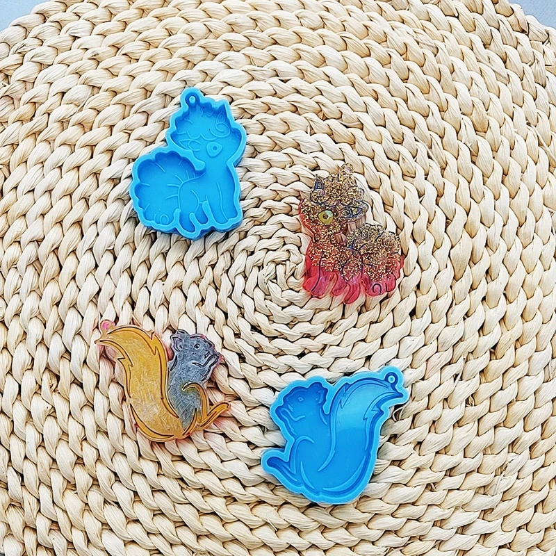 

2 шт. супер глянцевая белка силиконовая смола форма «сделай сам» брелок ожерелье подвеска