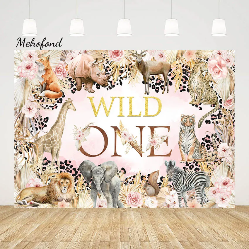 

Фон для фотосъемки Mehofond Зебра дикая один новорожденный первый день рождения животные Бохо пампасы Декор Леопардовый принт фон для фотостудии
