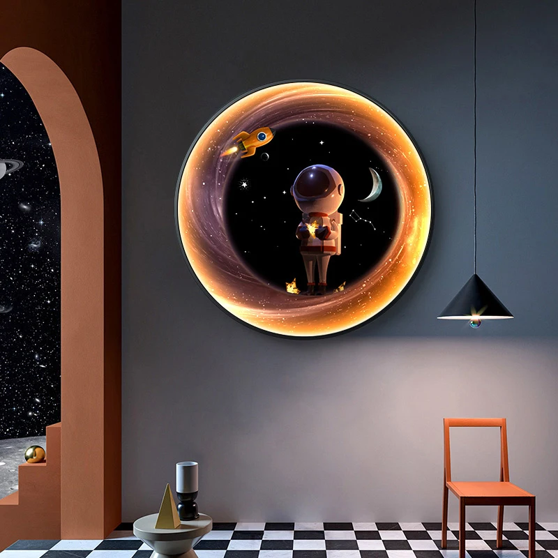 

New Modern LED Wall Lights Living Child Room Bedroom Bedside Lamps Indoor Lighting Dimming Earth wall decor bedroom