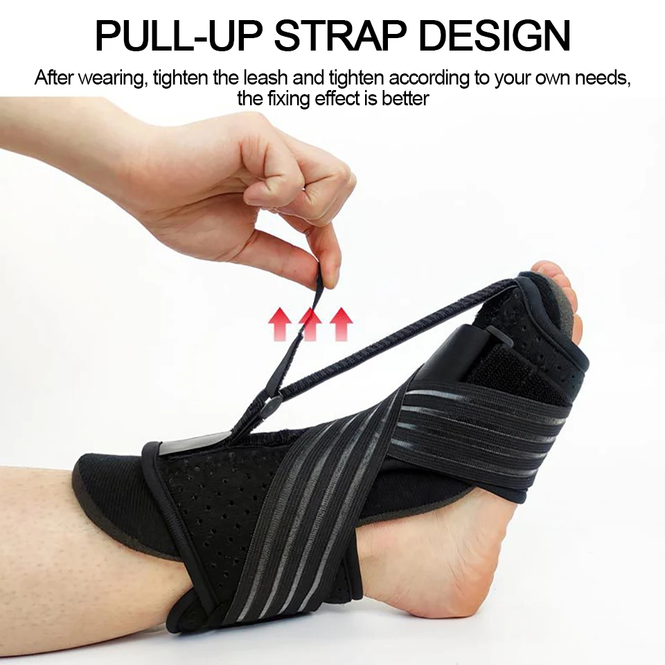 Регулируемая ночная шина для подошвенного фасциита с поддержкой свода стопы