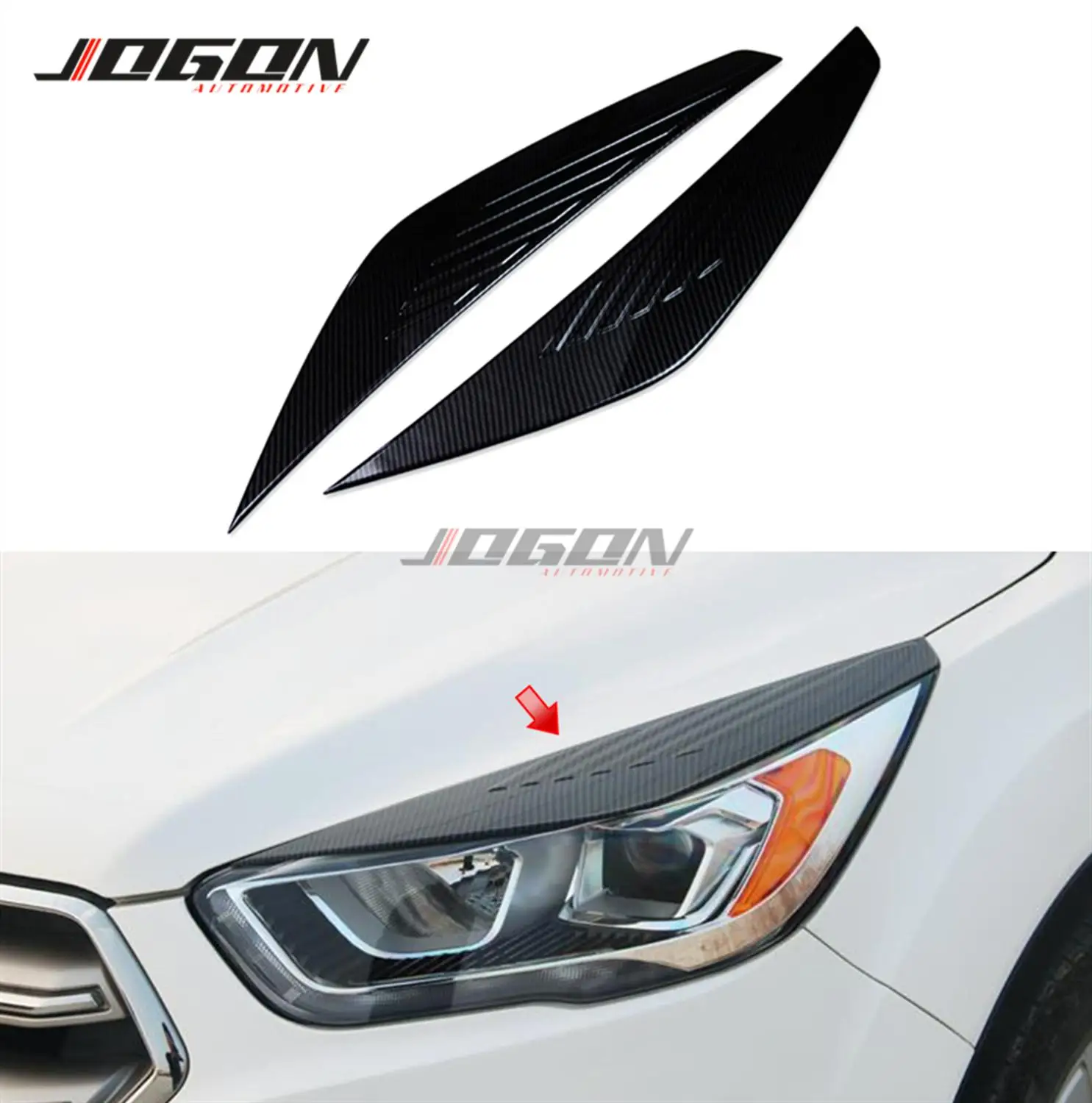 

2 шт. для Ford Kuga Escape 2017 2018 2019 внешняя наклейка для передней фары