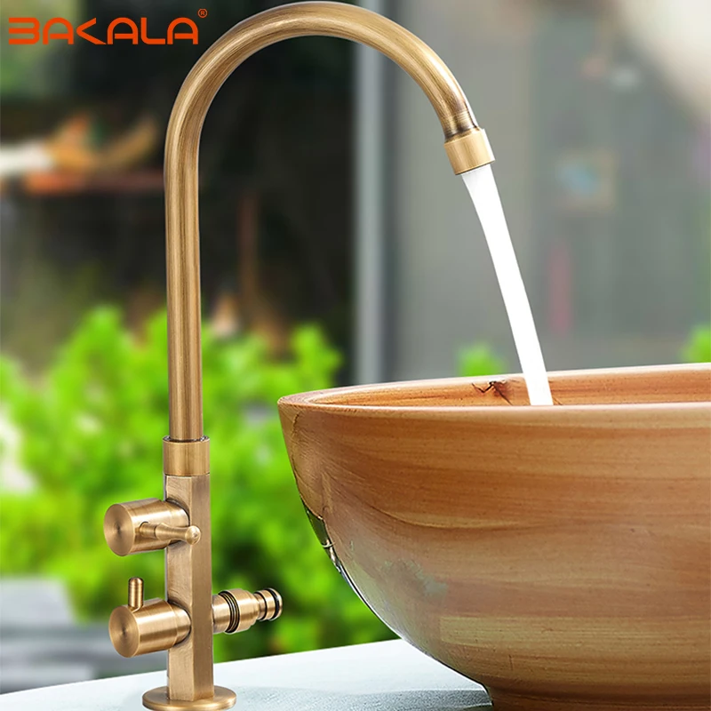 Антикварный антифризный смеситель для наружного двора черный двойной холодный