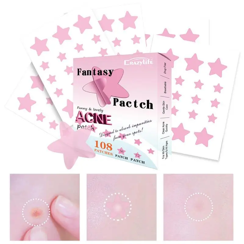 

Breathable Pimple Patch 108Pcs Face Spot Scar Care Stickers Hydrocolloid Acnes Face Skin Care Pimple Patch For Covering
