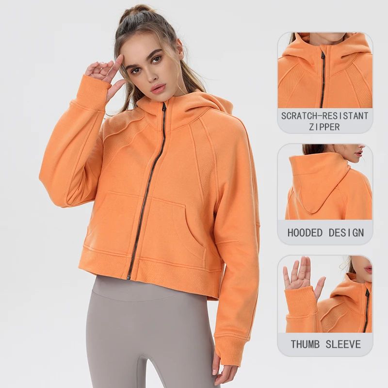 Scuba Full Zip NWT Jackets for Women Hooded Sweatshirts Women's Coats Gym Workout Clothing Sports and Leisure Fitness Clothes