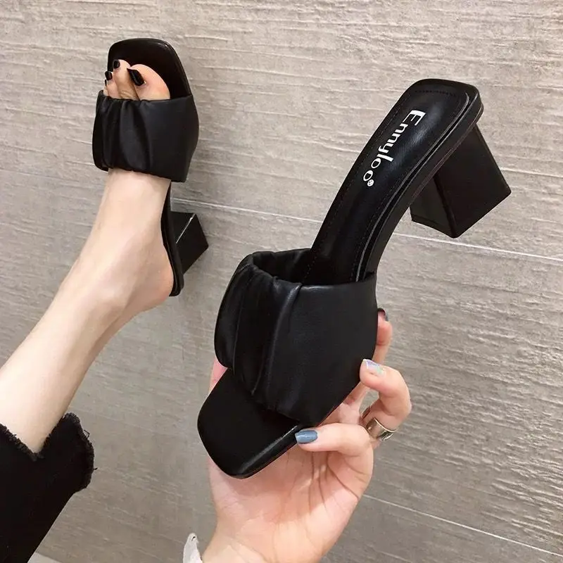 New Women Brand Summer Slides High Quality Open Toe High Heels Casual Slipper Leisure Sandal Female Women's Beach Flip Flops