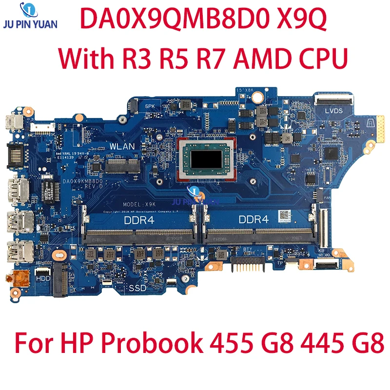 

Материнская плата DA0X9QMB8D0 DA0X9SMB8D0 с процессором R3 R5 R7 AMD DDR4 для HP Probook 455 G8 445 G8 материнская плата для ноутбука