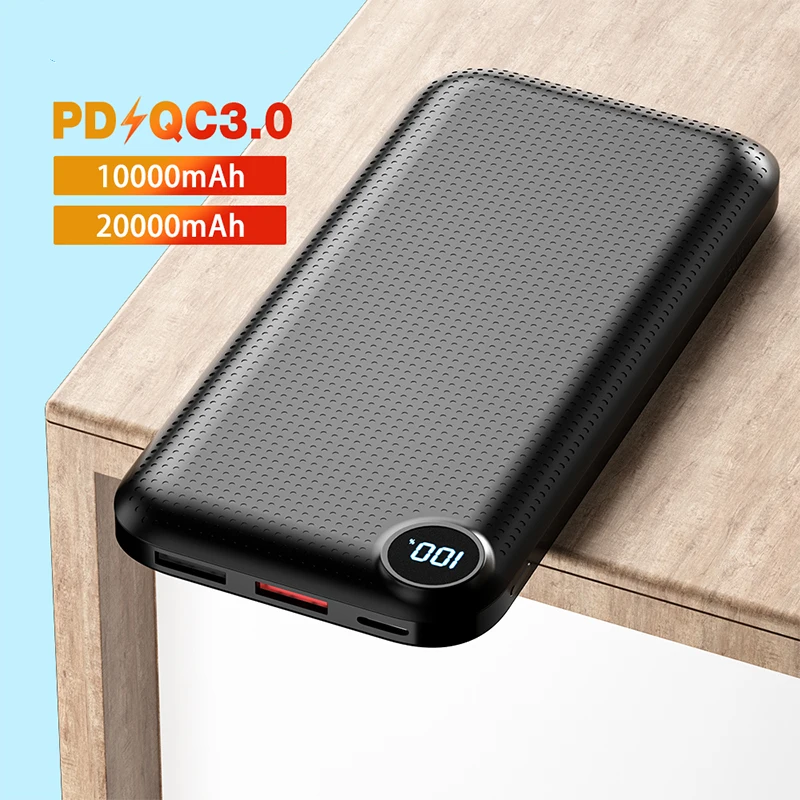 

Power Bank 10000mAh 20000mAh LED Portable Charger External Battery QC3.0 PD 18W PowerBank 10000 20000 mAh for iPhone 12 Xiaomi