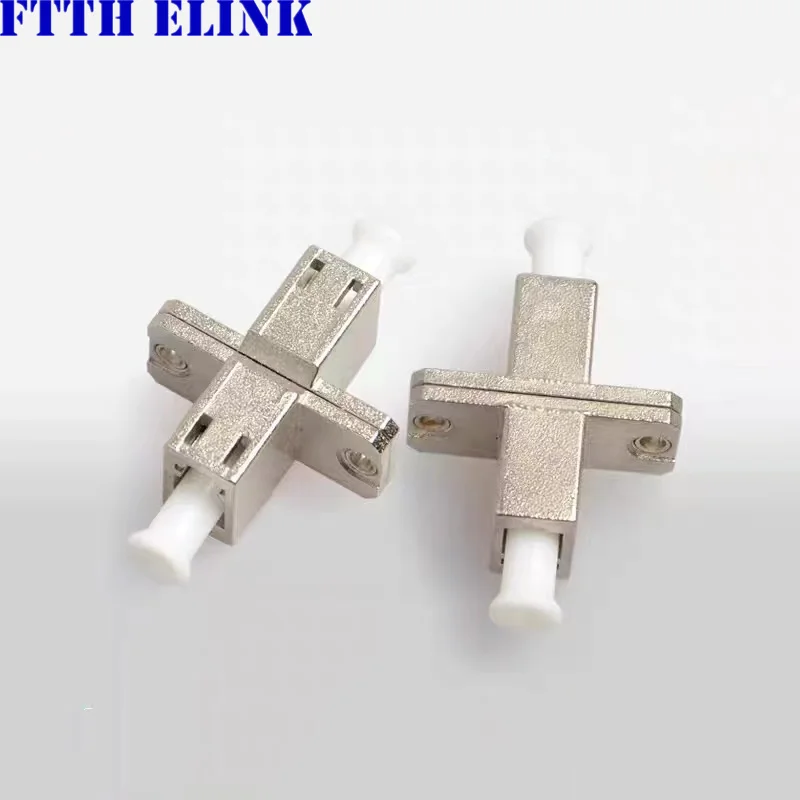 

50 pcs LC simplex fiber adapter with flange metal optical fibre coupler ftth connector free shipping FTTHELINK
