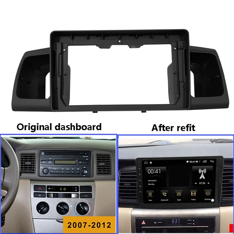 

2Din 9 Inch Car Control Radio Stereo Panel Dash Frame for TOYOTA Corolla EX 2007-2017 Fascia Dash Frame