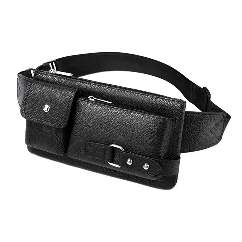 

2022Men Chest Pack Crossbody Bag Luxury Design Durable PU Leather Handbag Chest Bag Vintage Leisure Handbag Shoulder Bag