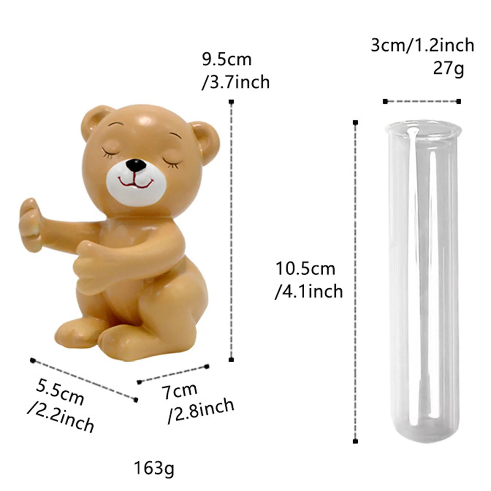 Маленькая испытательная трубка для обнимания животных ваза из смолы кролик слон