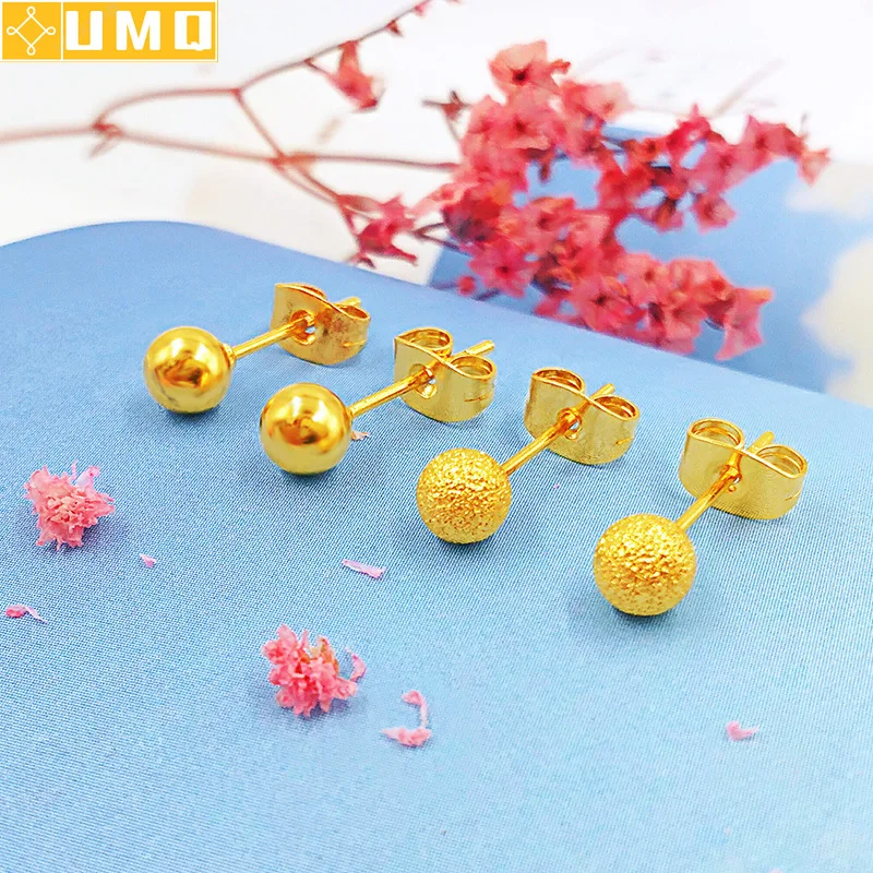 

Elegant Women Earrings Yellow Gold Color Stud Earrings for Wedding Engagement Jewelry Girlfriend Pendients Femme Bijoux Gifts
