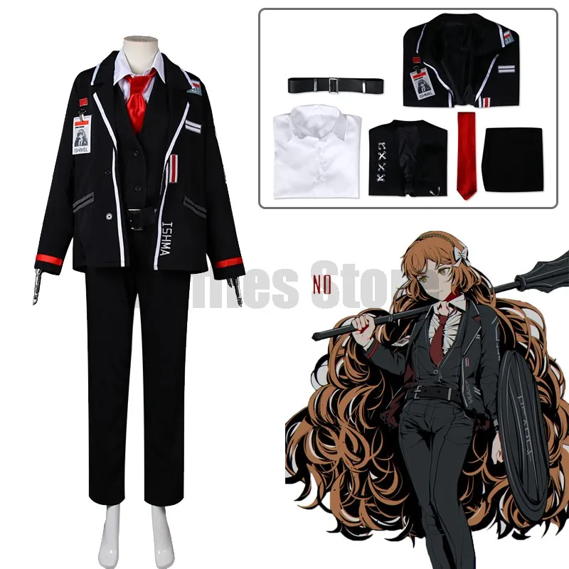 

Game Limbus Company Ishmael Cosplay Costume Ish Uniforms Women Black Outfits Halloween Carnival Party Suit Unisex Anime Cosplay