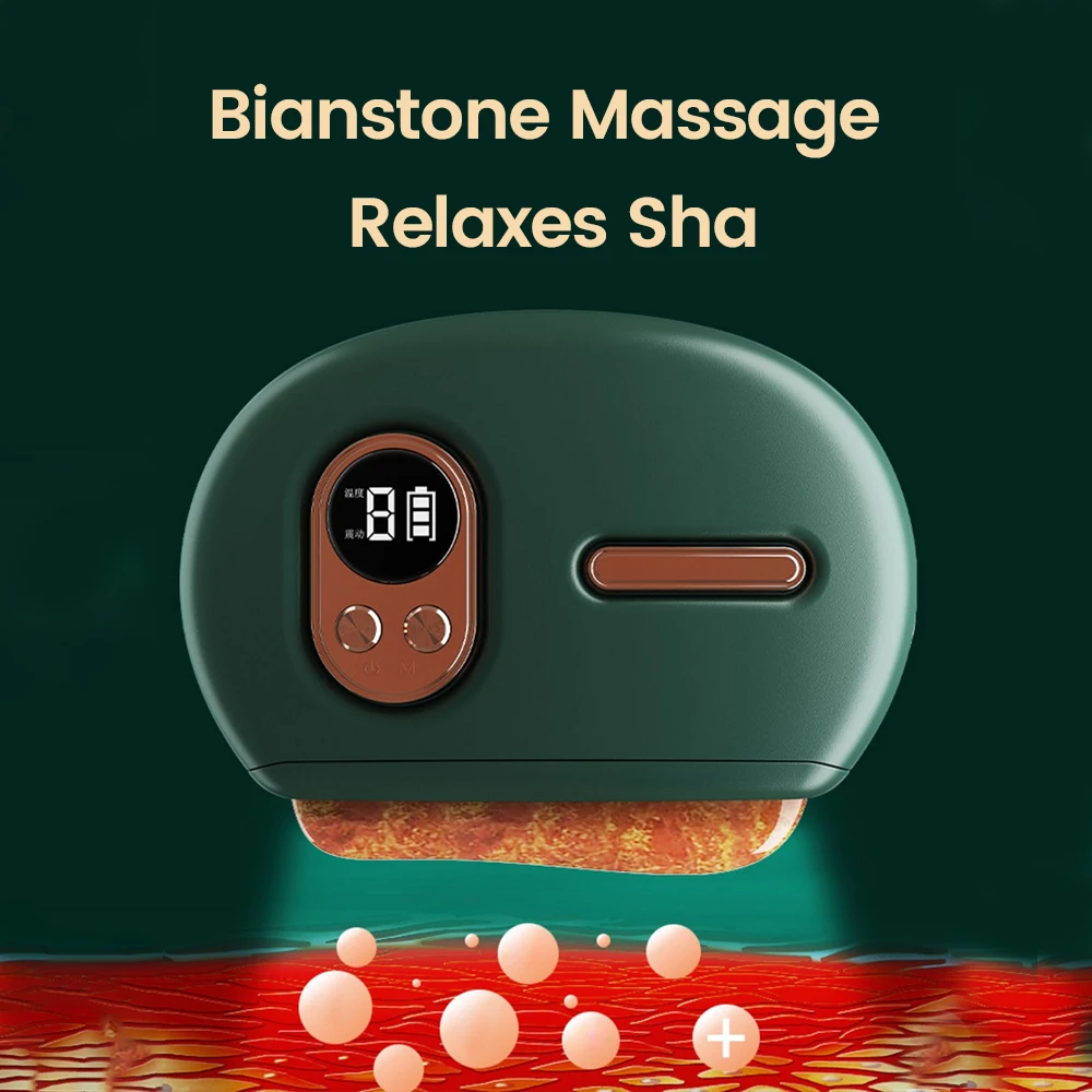 

Electric Hot Stone Gua Sha Massager Natural Stone Needle Guasha Scraping Face Neck Lift Massage Relax Anti Wrinkle Therapy