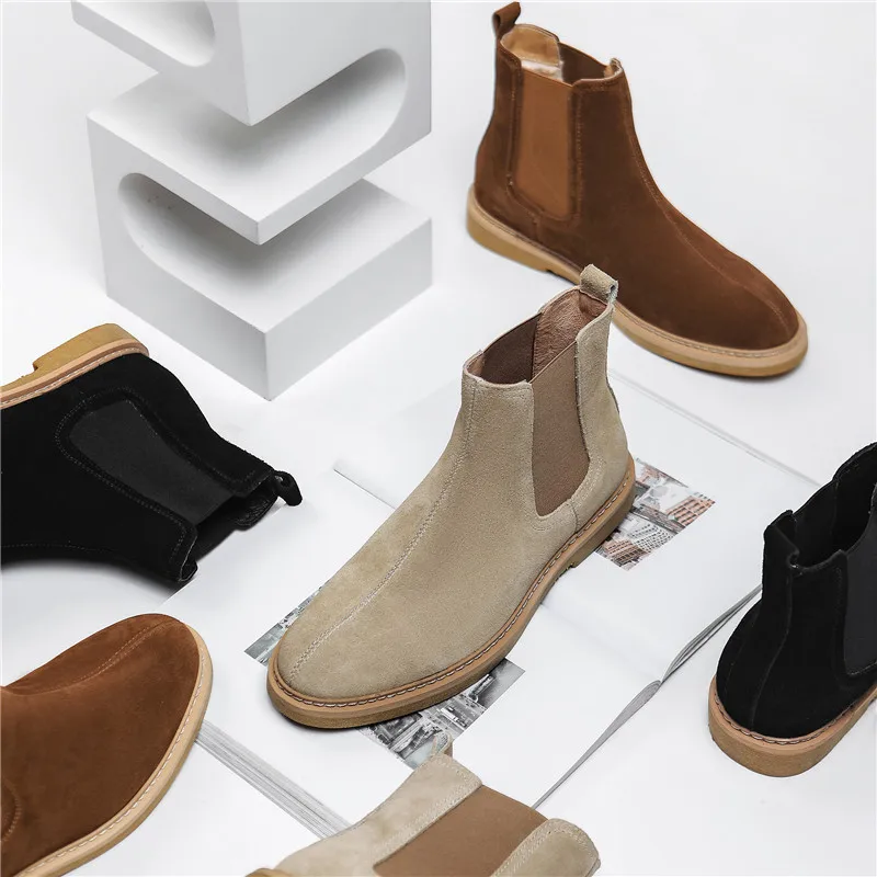 

2022 Spring and Autumn New Men's High-top Boots Suede Leather Spot Casual Comfortable Sports Men's Boots Shoes for Men