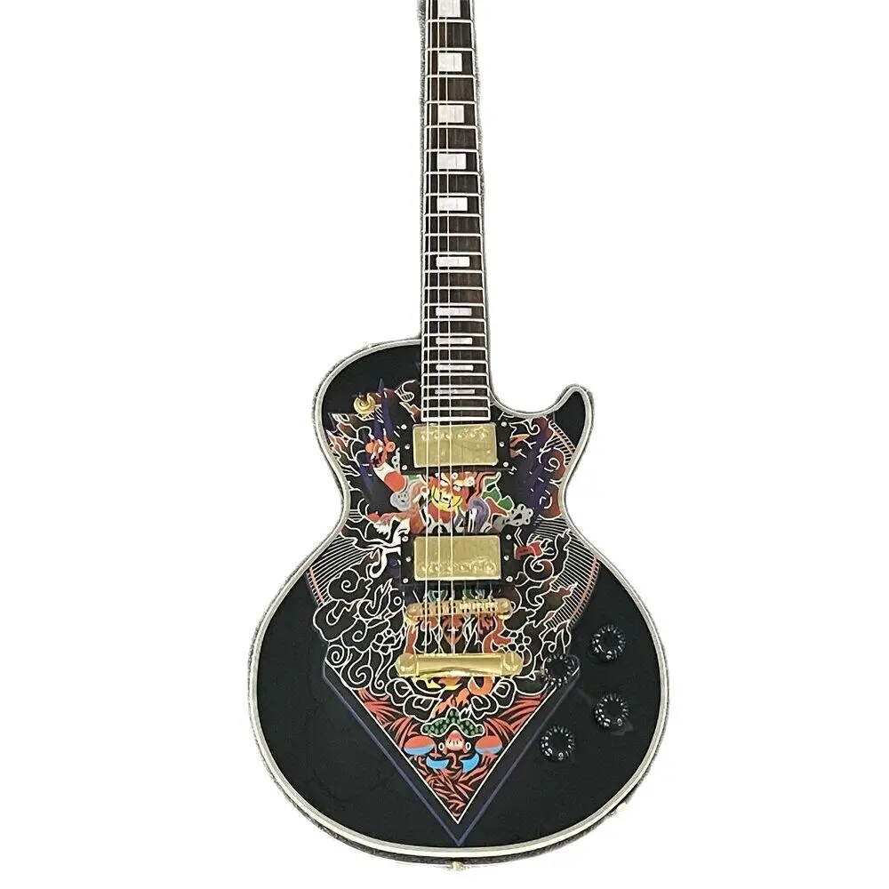 

Factory Customized Shop Black Big Pattern Guitar Hot Sale Six String