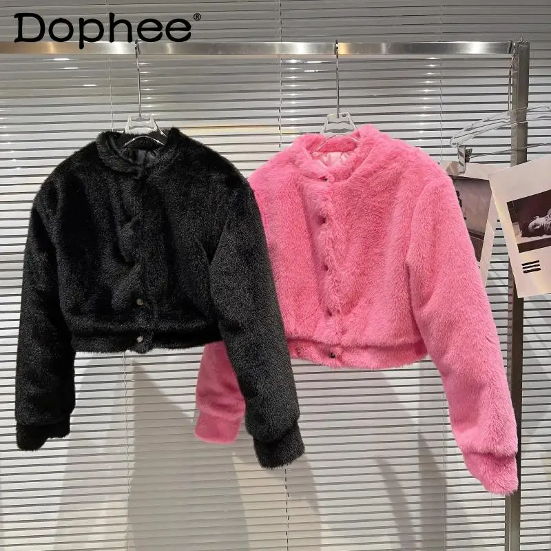 

Internet Celebrity Same Style 2021 Winter New Plush Quilted Fried Street Small Short Fluffy Jacket Jacket Short Coat for Women