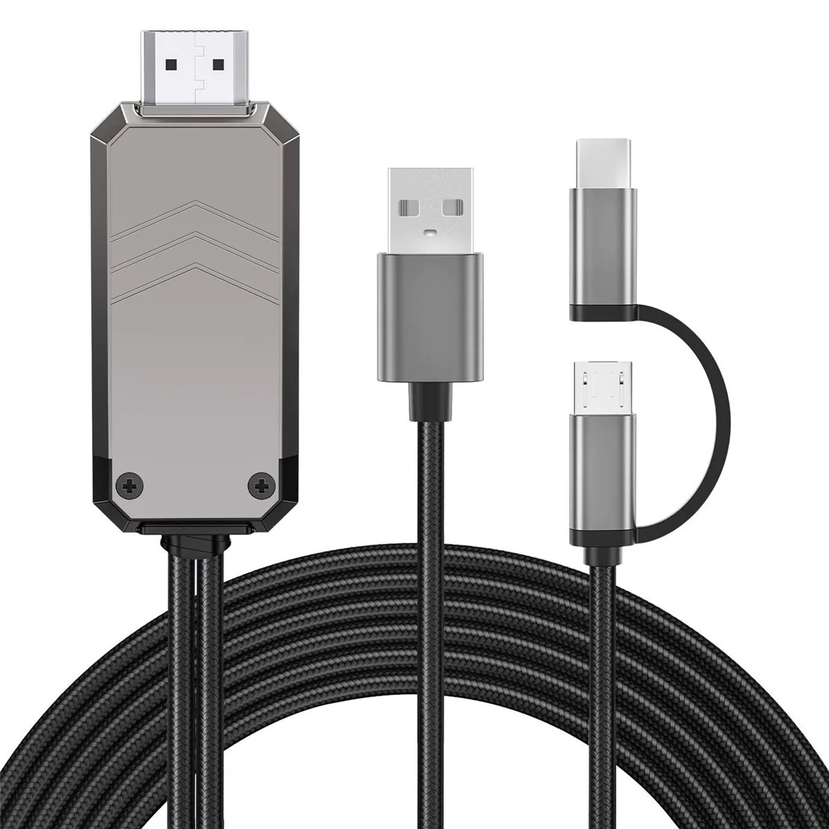 Кабель-переходник для телефона в телевизор адаптер типа C/Micro-USB HDMI совместимый с