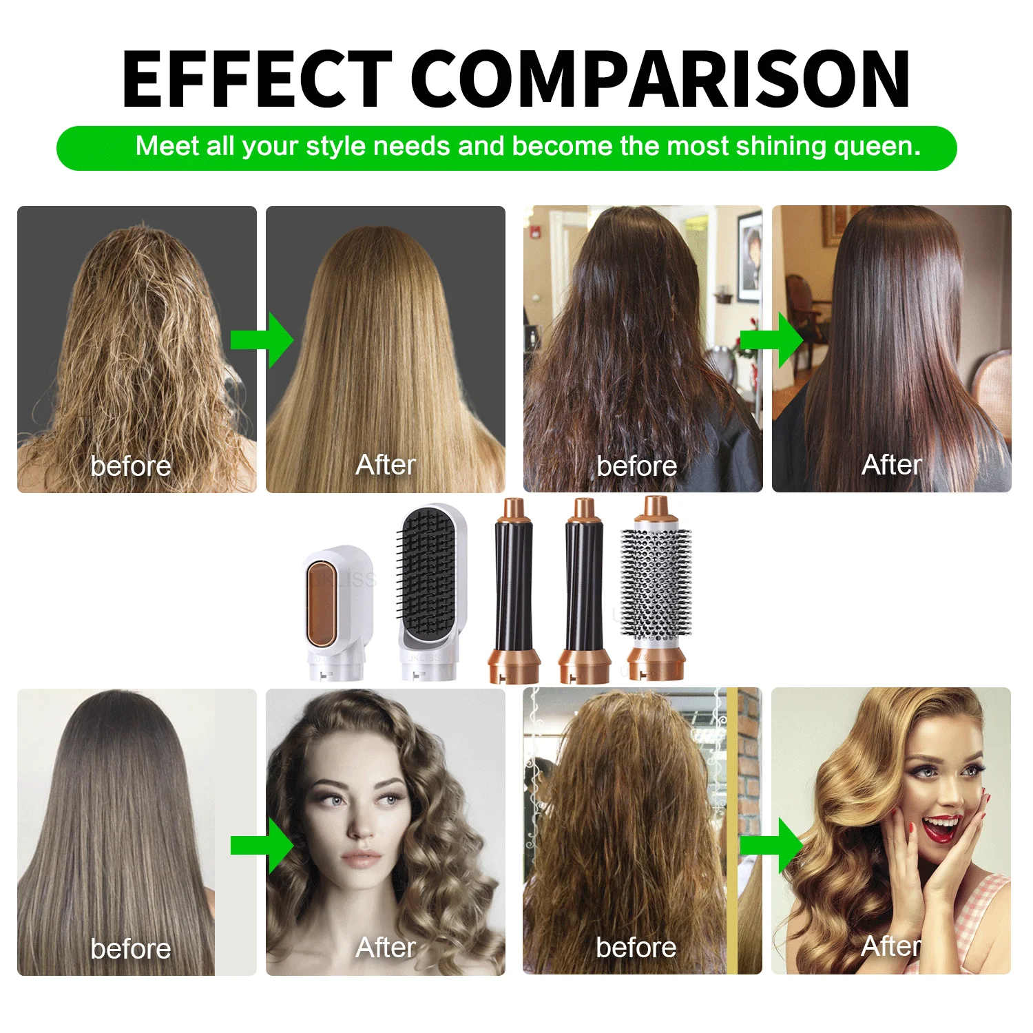 5 в 1 одноэтапный фен и объемный вращающийся Фен-щетка выпрямитель для волос