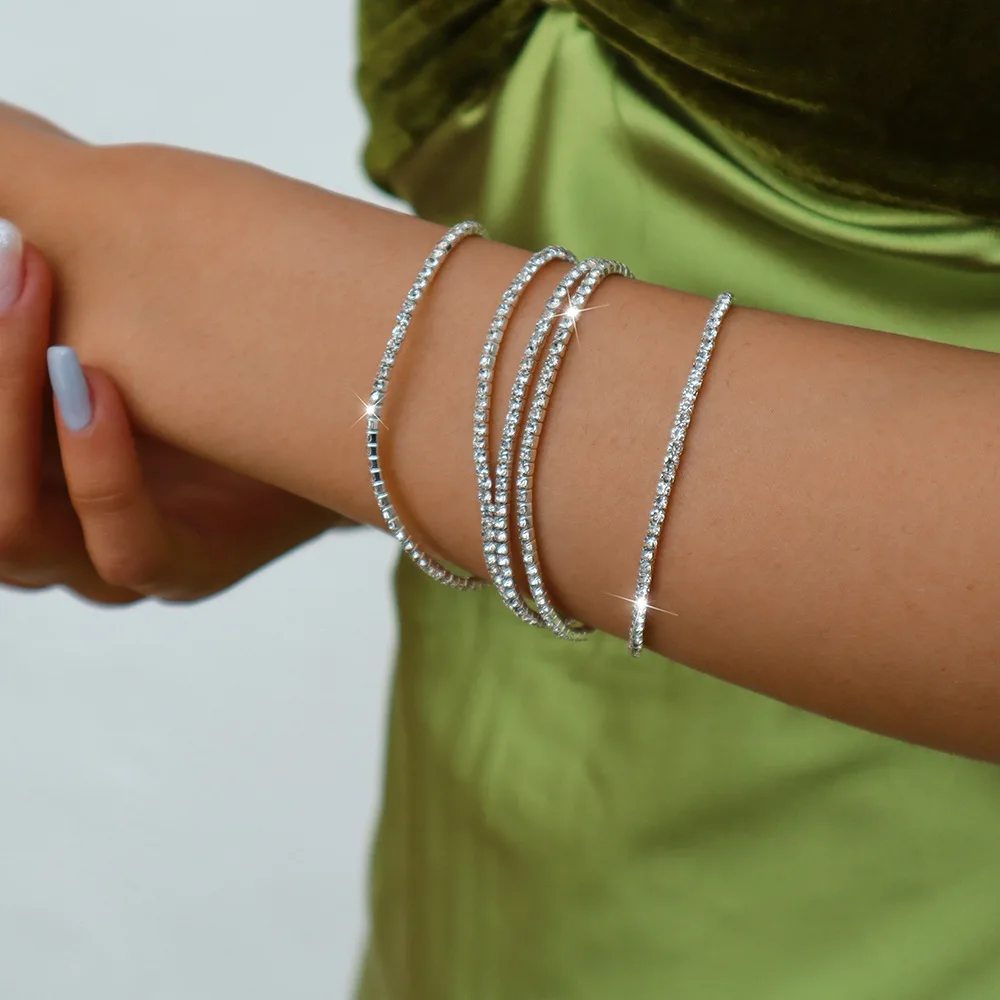 

Fashion Charm CZ Tennis Bracelet for Women Crystal Zircon Jewelry Adjustable Gold Silver Color Box Chain Bracelets Wedding Gift