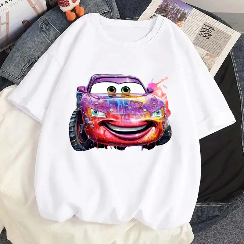 Мужская одежда с принтом автомобилей Молния Маккуин футболка милая мультяшная