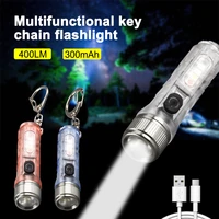450lm 10w multi function keychain flashlight usb rechargeable strong light torch waterproof magnetic warning flashlight %ec%ba%a0%ed%95%91%ec%9a%a9%ed%92%88