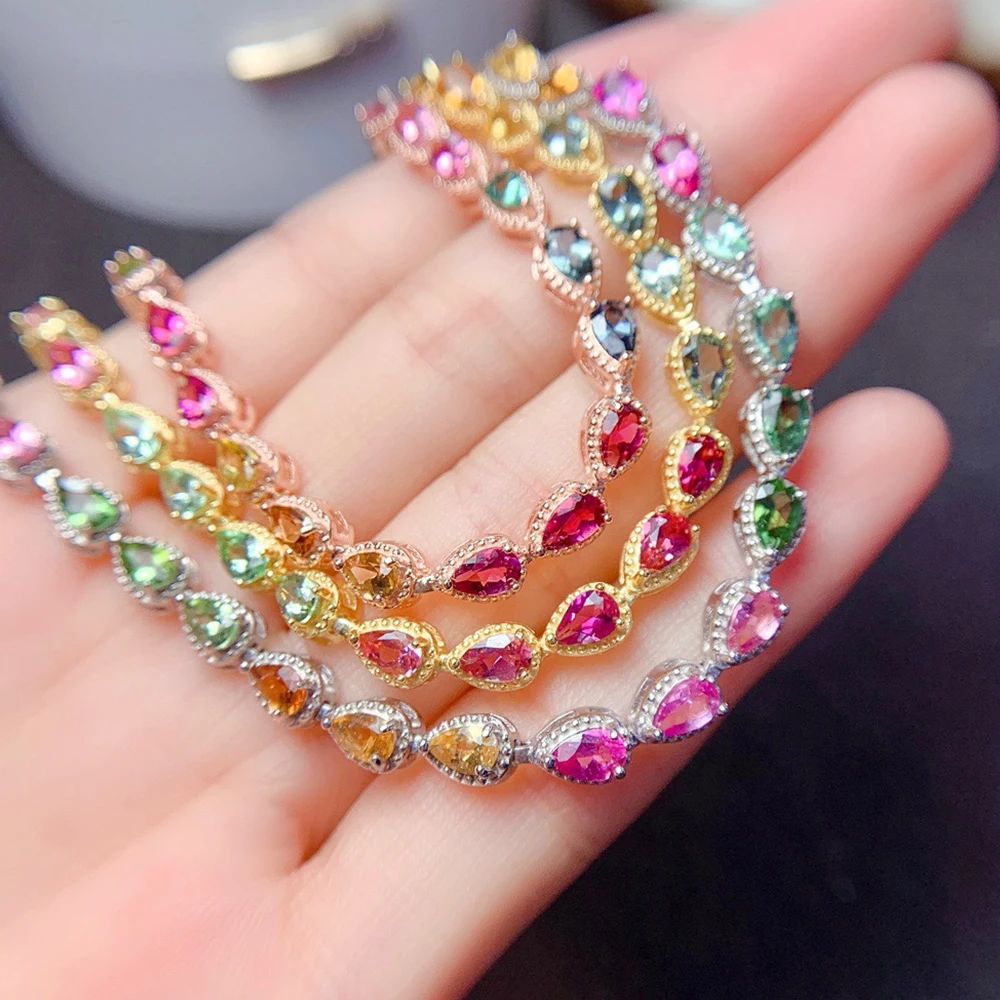 

New Original Design Rainbow Diamond Bracelet Women's Super Flash High Carbon Diamond Waterdrop Bracelet Luxury Jewelry Gifts