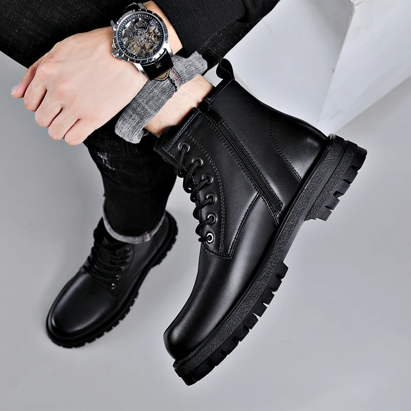 Мужские ботинки повседневная обувь черного цвета деловая офисная официальная