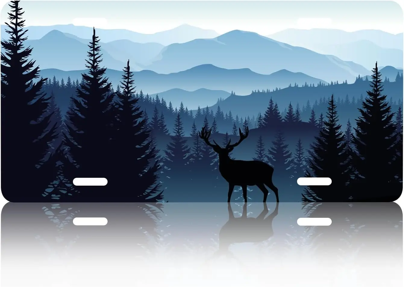

License Plate Mountain Landscape Decorative Front License Plate Cover Aluminum License Plate Metal License Plate 6X12 Inch