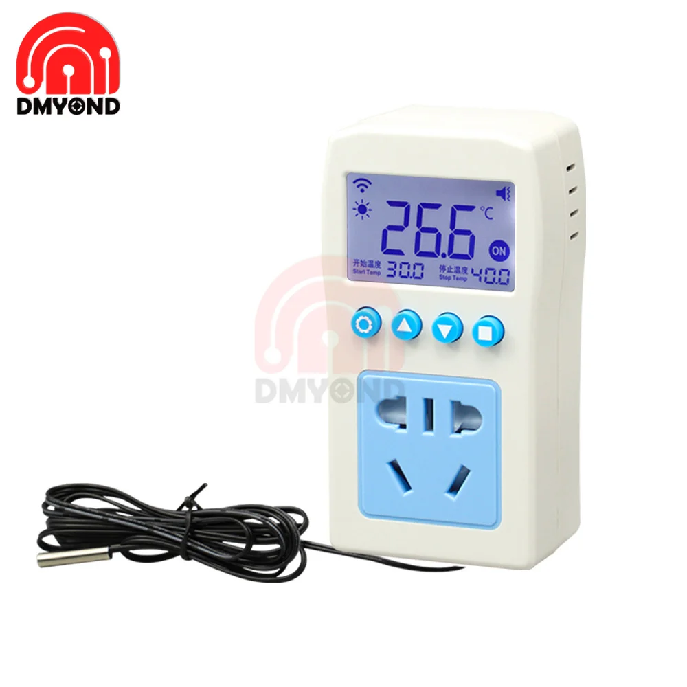 

WTAC-W WIFI AC110-220V дистанционный регулятор температуры с цифровым дисплеем, интеллектуальный автоматический регулятор температуры с зондом