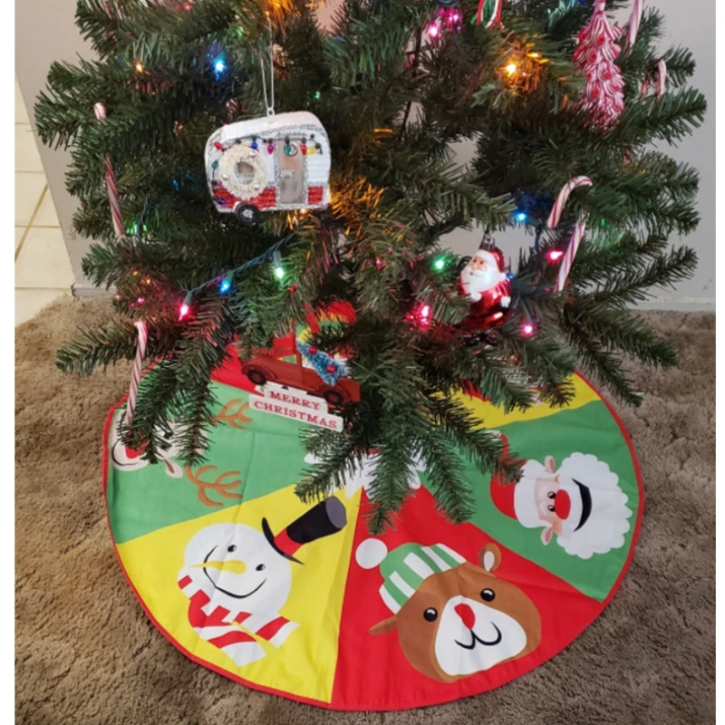 Юбка на рождественскую елку снежинка узор Санта-Клауса юбки декоративный низ