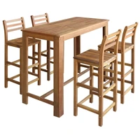 kitchen bar tables and chairs set dining room high top table set for 4 solid acacia wood
