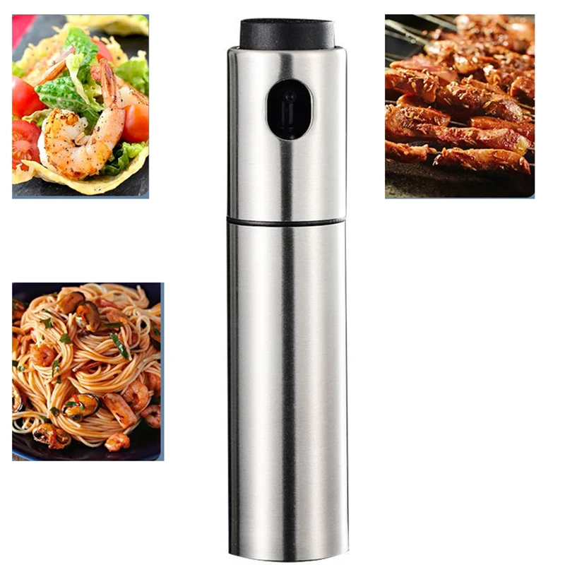 

100ML Kitchen Baking Stainless Steel Olive Oil Sprayer Oil Spray Empty Bottle Vinegar Bottle Oil Dispenser Cooking BBQ Tool