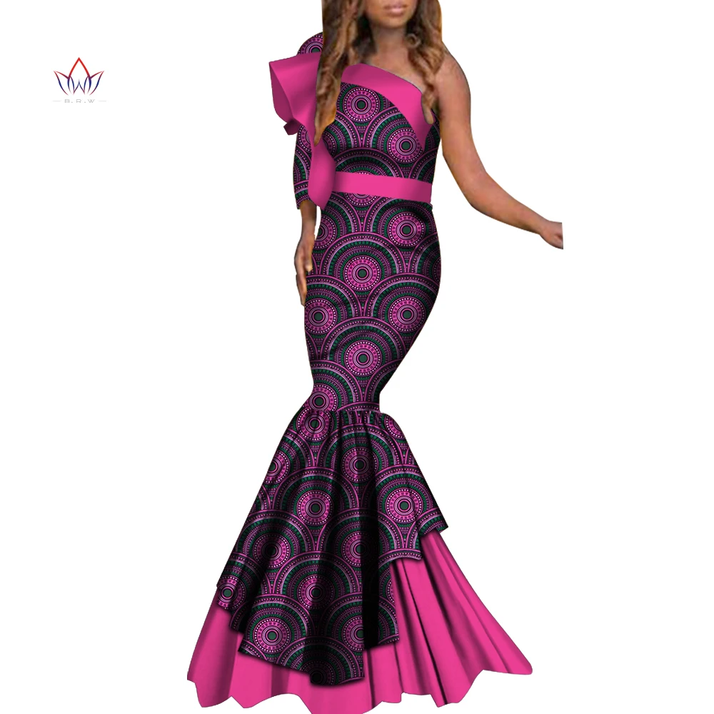 

African Mermaid Wedding Dress Spring Fall Fashion Slim Type sleeveless Floor Length African Dress Elegant Lady Plus Size WY3642