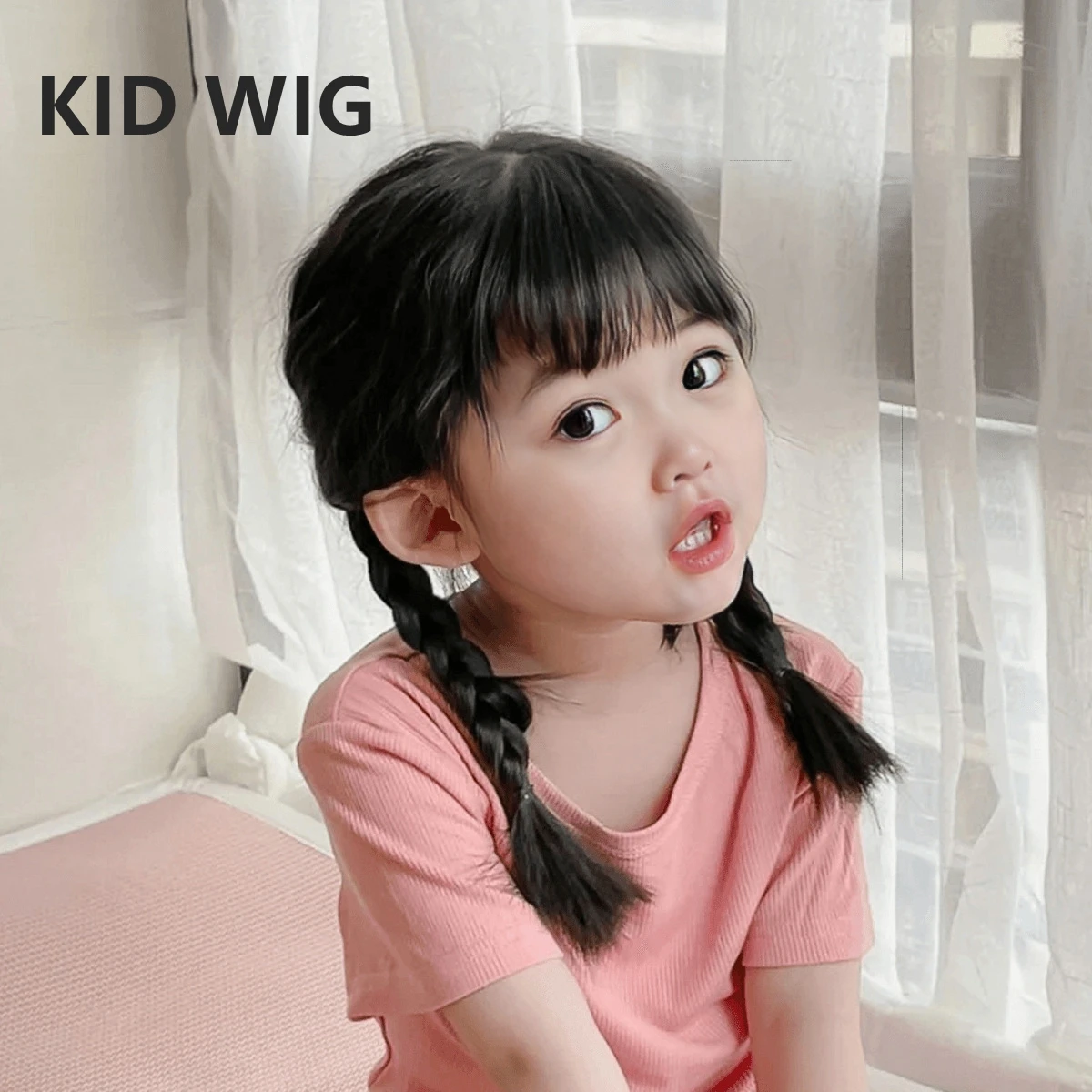 Baby Wigs Kids Hair Accessories Children's Head Coverings Toddler Hood Headgear for Little Girl Preschool Headdress Coronet 2-5Y