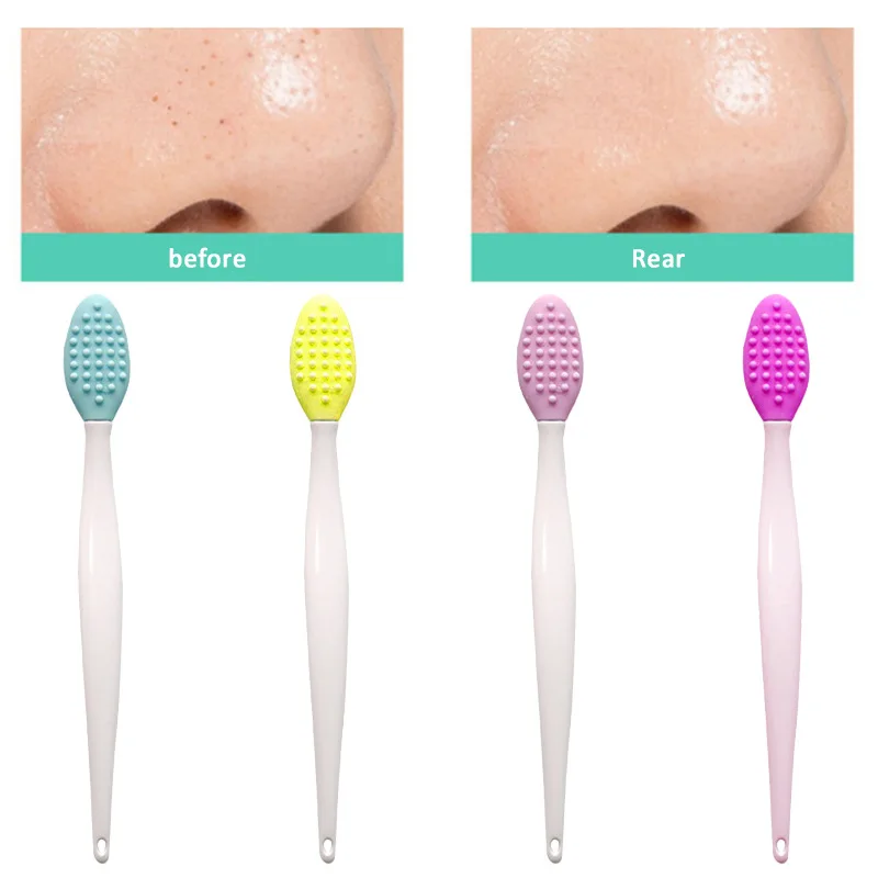 

1PC Soft Handheld Silicone Face Care Clean Brush Silicone Exfoliator Blackhead Removal Facial Cleansing Massager Brush Makeup