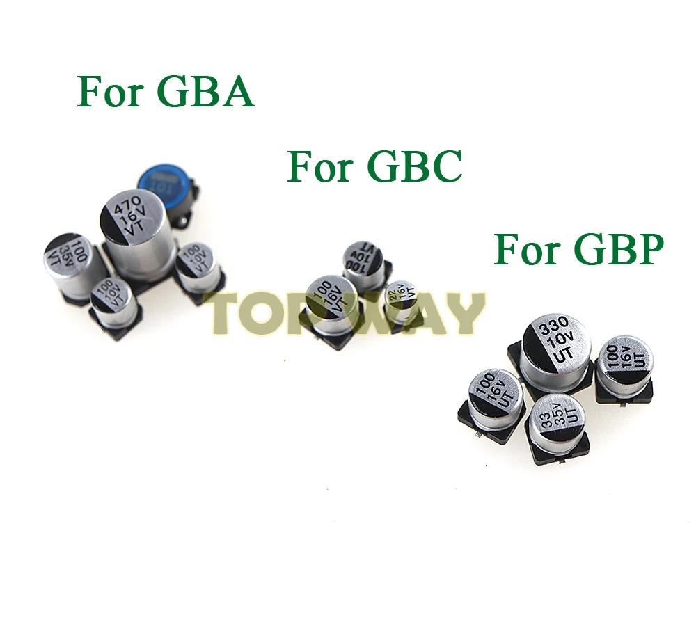 

20sets For GBA GBP Mainboard Capacitor Replacement Parts For Gameboy Color GBC Controller Plastic Metal