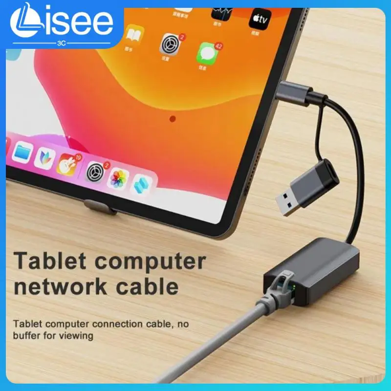 

Lightweight 2 In 1 Usb C Adapter Splitter Rj45 Type-c Docking Station Data Transfer 1000mbps Usb Hub For Ipad High Speed