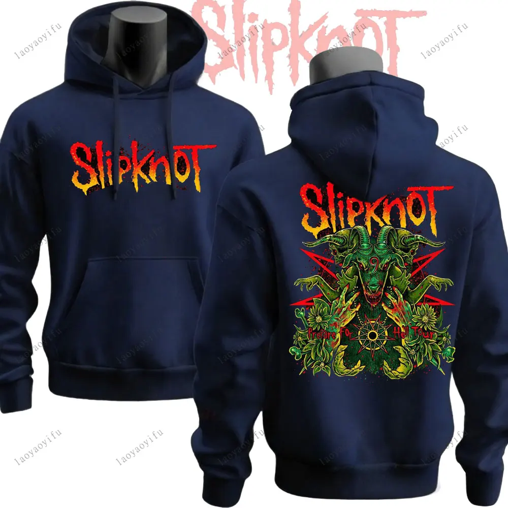 Фото Новинка 2025, ретро, повседневный стиль, S-Slipknot, рок-группа, женские и мужские толстовки с капюшоном, повседневная одежда, теплая уличная одежда, пуловеры №2