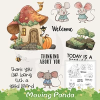 mouse mushroom home cutting dies clear stamp diy scrapbooking metal cut dies silicone stamp for paper cards stencil decor