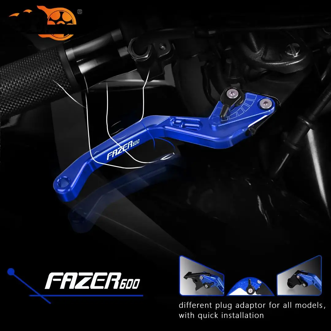 

Регулируемый короткий тормозной рычаг сцепления для мотоцикла с ЧПУ для Yamaha Fazer 600 FAZER600 1998 1999 2000 2001 2002 2003 с логотипом
