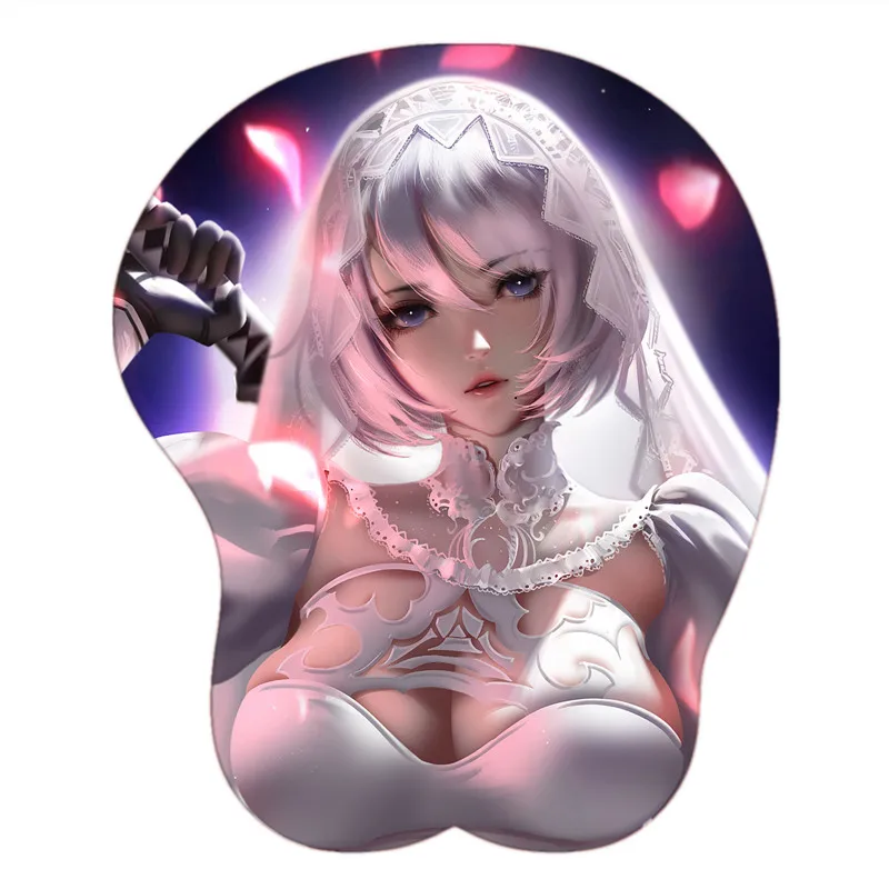 

Creative High Quality Anime Nier 2B 3D Gel Sexy Girl Mouse Pad with Wrist Rest Gaming Big Oppai Mouse Pad Mat for LOL CSGO