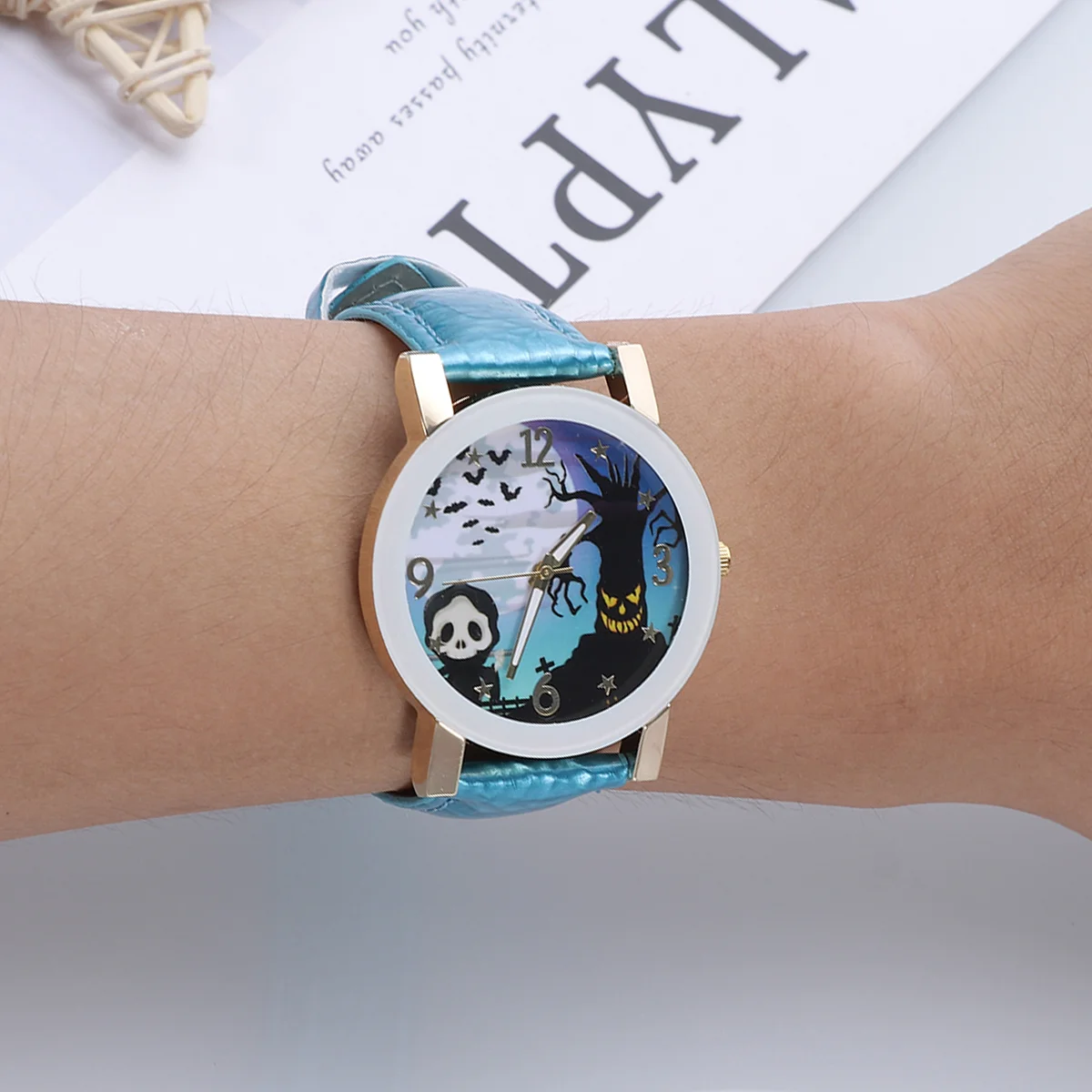 Уникальные модные цифровые часы Miss Тыква Замок ведьмы Кварцевые унисекс для