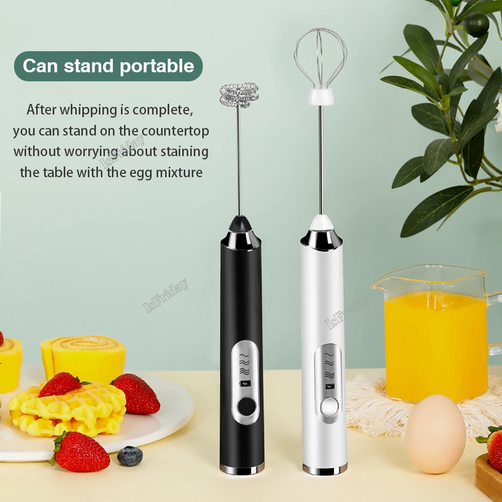 

Portable Rechargeable Electric Milk Frother Foam Maker Handheld Foamer High Speeds Drink Mixer Coffee Frothing Wand whisk