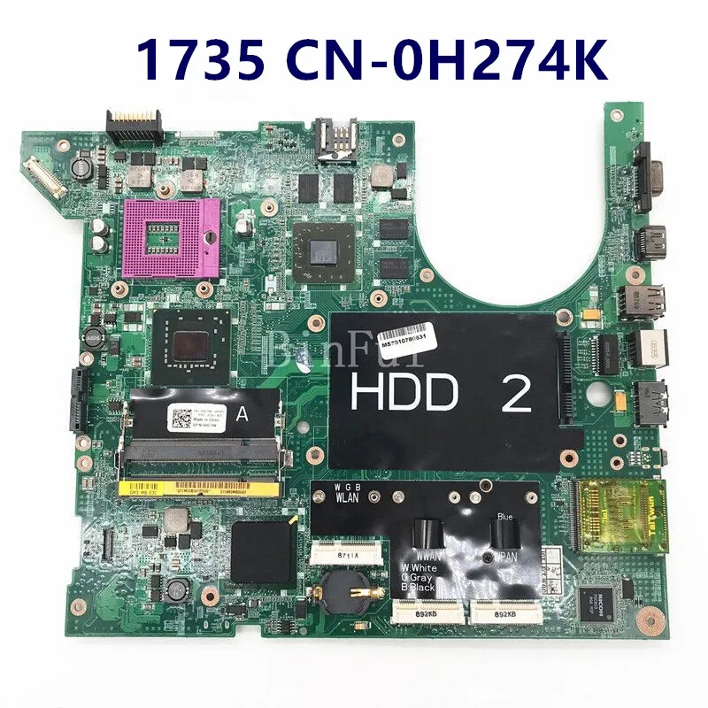 CN-0H274K 0H274K H274K High Quality For Dell Studio 1735 laptop Motherboard DDR3 100% Full Tested Working Well Free Shipping